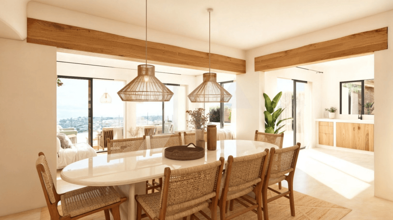 Villa mit Panoramablick auf das Meer zu verkaufen in Moraira, Costa Blanca.