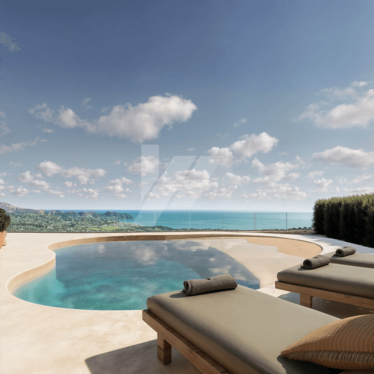 Villa mit Panoramablick auf das Meer zu verkaufen in Moraira, Costa Blanca.